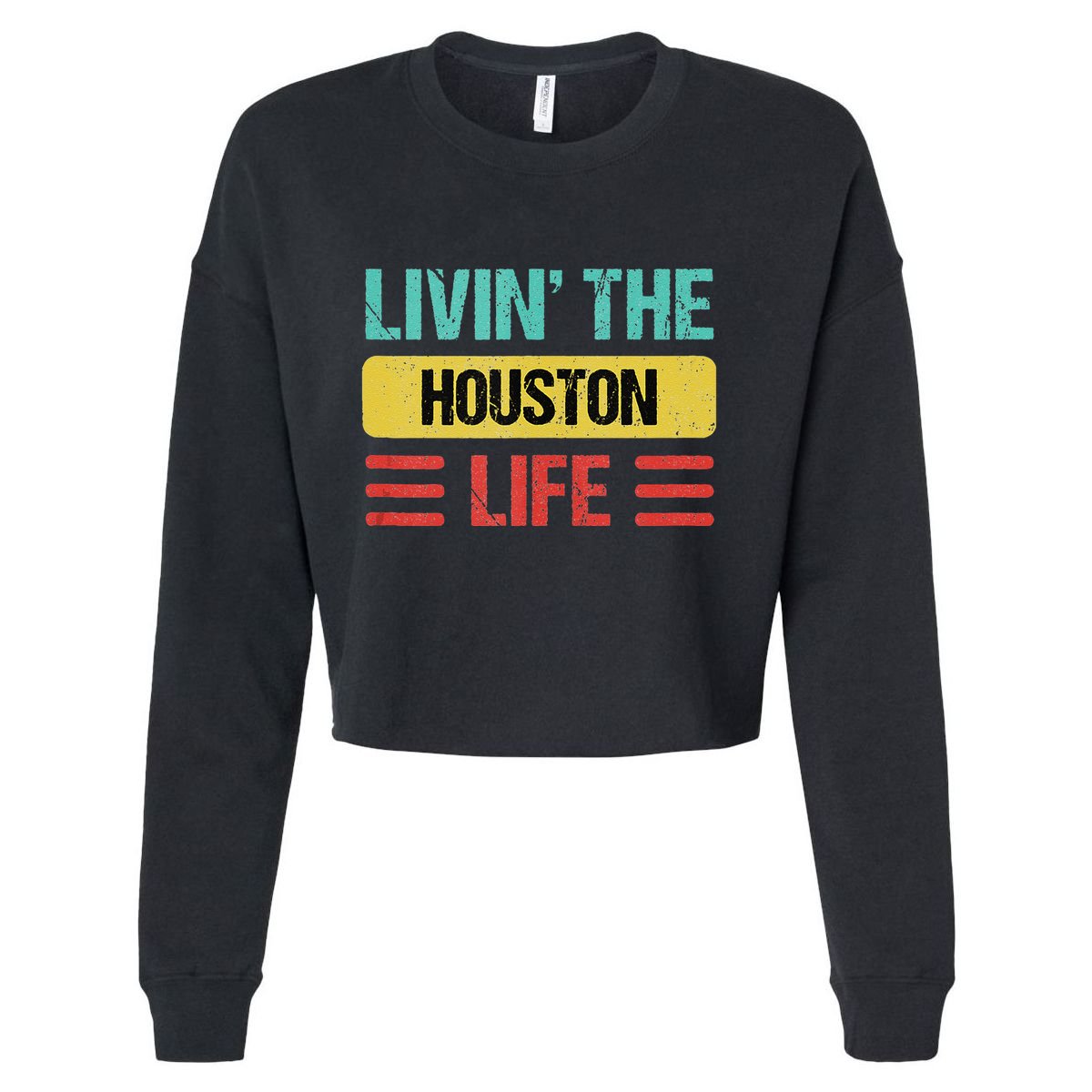 Houston Name Cropped Pullover Crew
