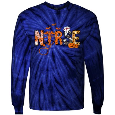 Halloween Nurse Halloween Tie-Dye Long Sleeve Shirt