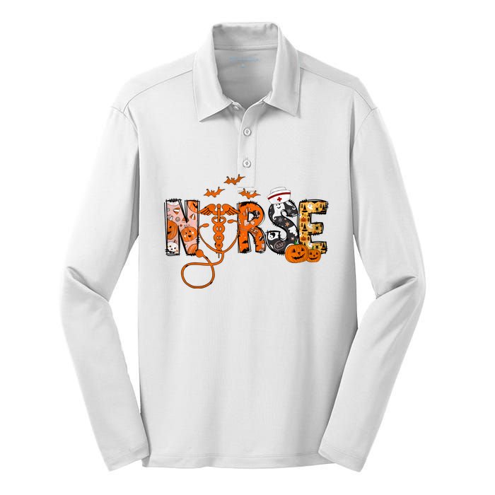 Halloween Nurse Halloween Silk Touch Performance Long Sleeve Polo