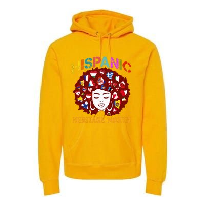 Happy National Heritage Month Tree Hispanic Latino Flags Premium Hoodie