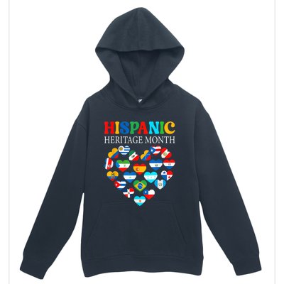 Happy National Hispanic Heritage Month All Countries Heart Urban Pullover Hoodie