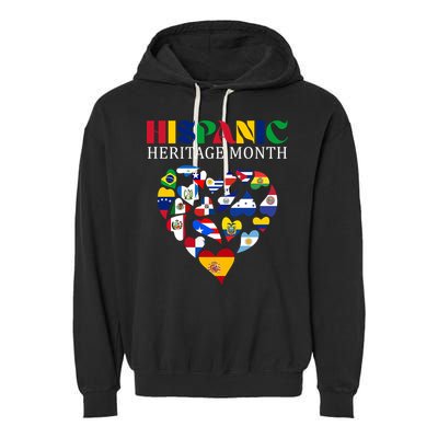 Happy National Hispanic Heritage Month All Countries Garment-Dyed Fleece Hoodie