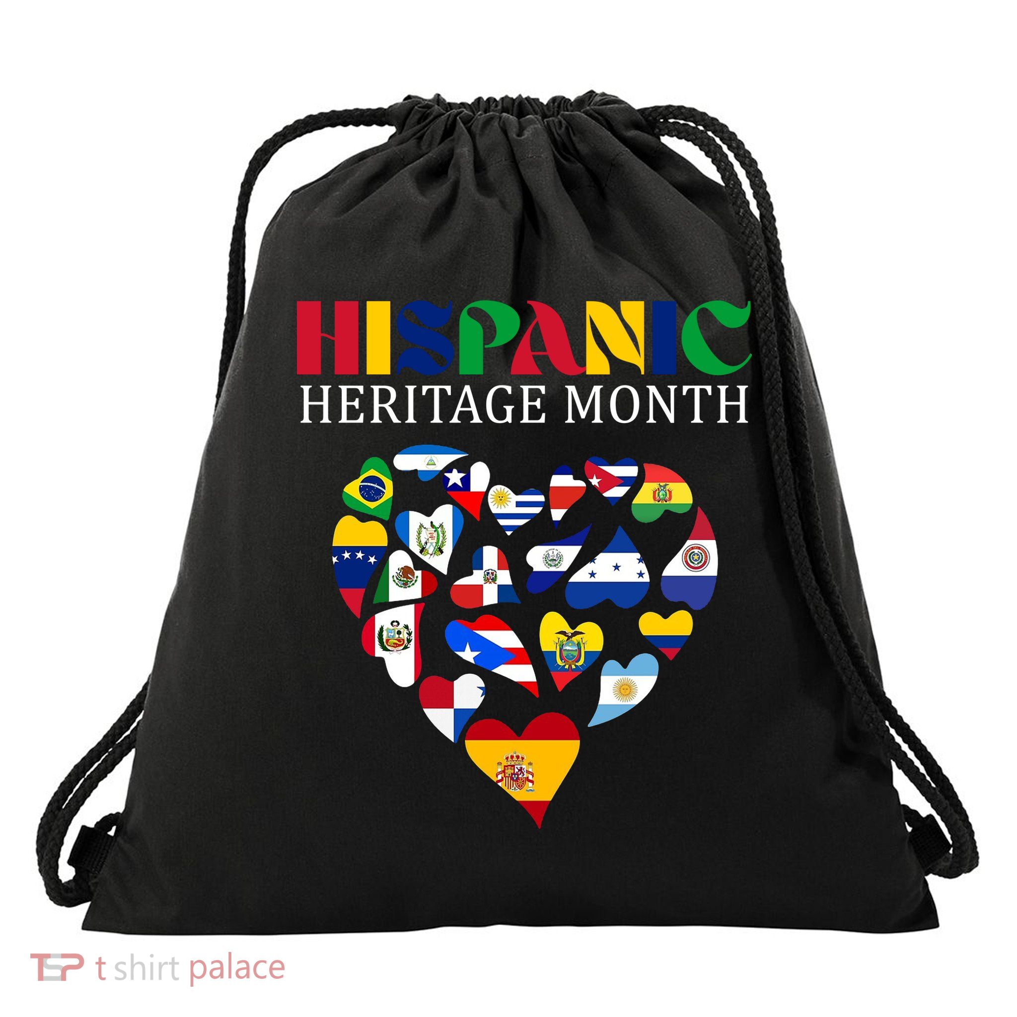 Happy National Hispanic Heritage Month All Countries Drawstring Bag