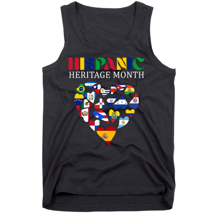 Happy National Hispanic Heritage Month All Countries Tank Top