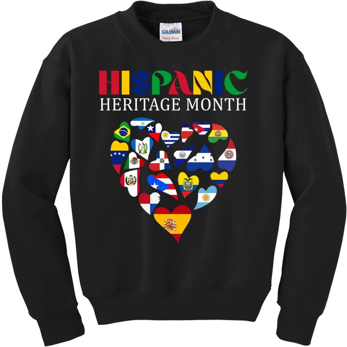 Happy National Hispanic Heritage Month All Countries Kids Sweatshirt