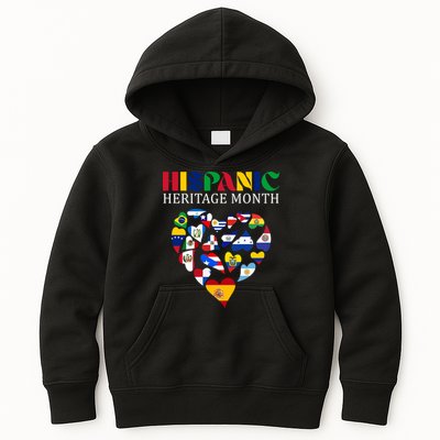 Happy National Hispanic Heritage Month All Countries Kids Hoodie