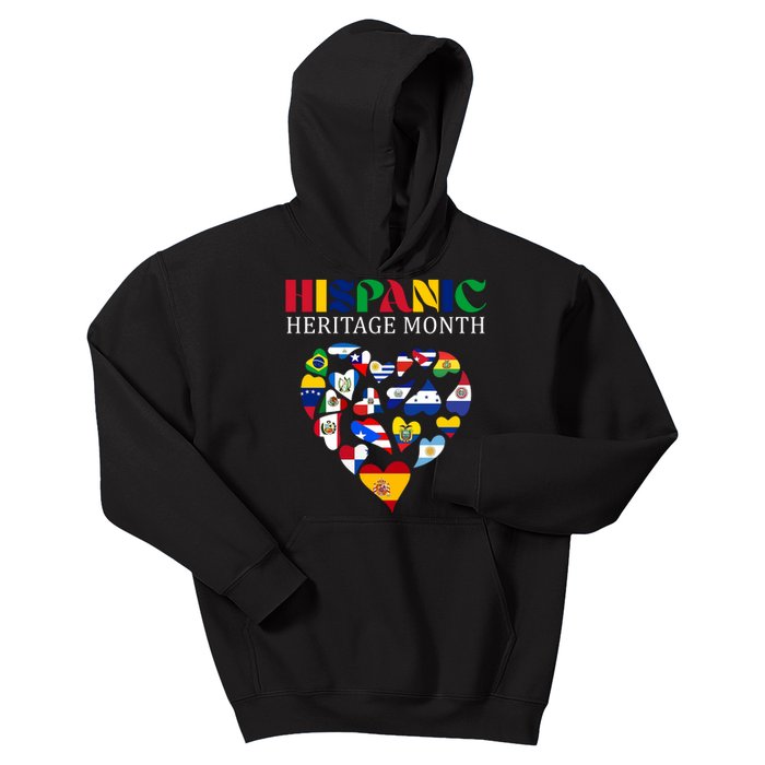 Happy National Hispanic Heritage Month All Countries Kids Hoodie