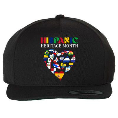 Happy National Hispanic Heritage Month All Countries Wool Snapback Cap