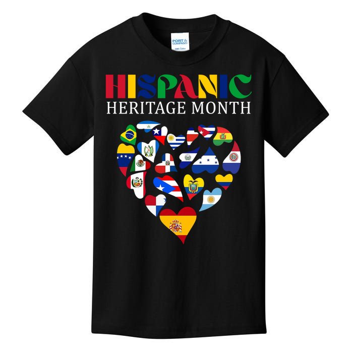 Happy National Hispanic Heritage Month All Countries Kids T-Shirt