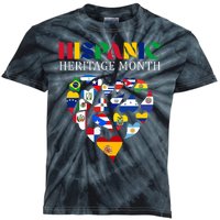 Happy National Hispanic Heritage Month All Countries Kids Tie-Dye T-Shirt