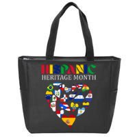 Happy National Hispanic Heritage Month All Countries Zip Tote Bag