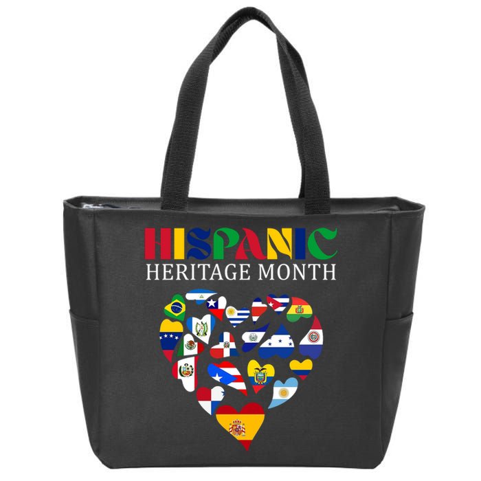 Happy National Hispanic Heritage Month All Countries Zip Tote Bag