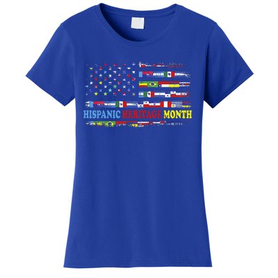 Happy National Hispanic Heritage Month Distressed Flags Women's T-Shirt