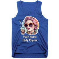 Half Nurse Half Coffee Addict Funny Vintage Pop Art Cute Gift Tank Top