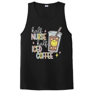 Half Nurse Half Iced Coffee Nurse Life Nurse Mom Gift PosiCharge Competitor Tank