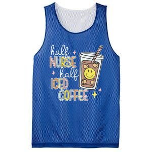 Half Nurse Half Iced Coffee Nurse Life Nurse Mom Gift Mesh Reversible Basketball Jersey Tank