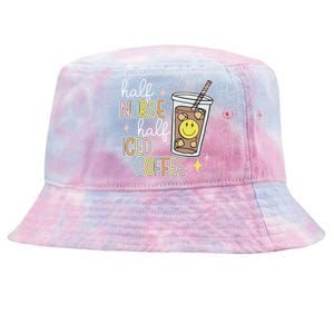 Half Nurse Half Iced Coffee Nurse Life Nurse Mom Gift Tie-Dyed Bucket Hat