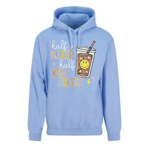 Half Nurse Half Iced Coffee Nurse Life Nurse Mom Gift Unisex Surf Hoodie