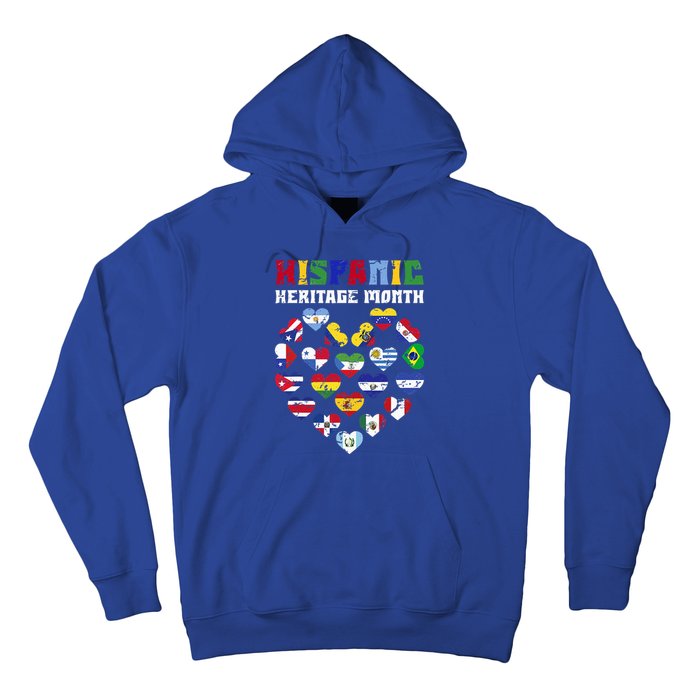 Happy National Hispanic Heritage Month Countries Flags Heart Hoodie