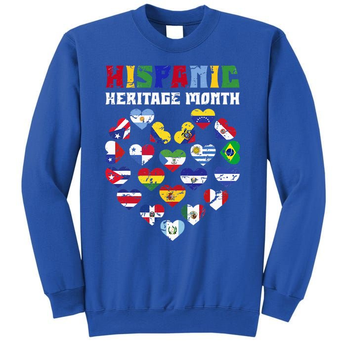 Happy National Hispanic Heritage Month Countries Flags Heart Sweatshirt