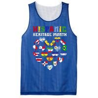 Happy National Hispanic Heritage Month Countries Flags Heart Mesh Reversible Basketball Jersey Tank