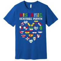 Happy National Hispanic Heritage Month Countries Flags Heart Premium T-Shirt