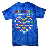 Happy National Hispanic Heritage Month Countries Flags Heart Tie-Dye T-Shirt