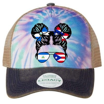 Half Nicaraguan Half Puerto Rican Girl Nicaragua Kids Legacy Tie Dye Trucker Hat