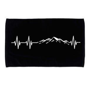 Hiking Nature Hike Hiker Outdoor Funny Hiking Heartbeat Microfiber Hand Towel