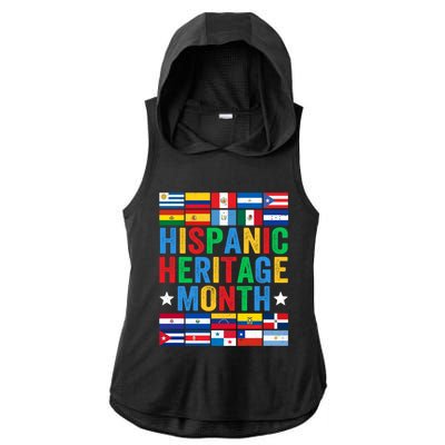 Happy National Hispanic Heritage Month Great Gift Ladies PosiCharge Tri-Blend Wicking Draft Hoodie Tank