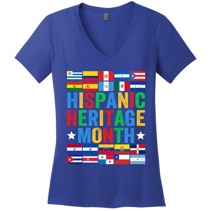 Happy National Hispanic Heritage Month Great Gift Women's V-Neck T-Shirt