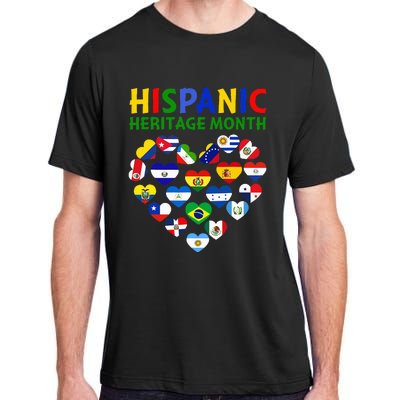 Happy National Hispanic Heritage Month All Countries Heart Adult ChromaSoft Performance T-Shirt