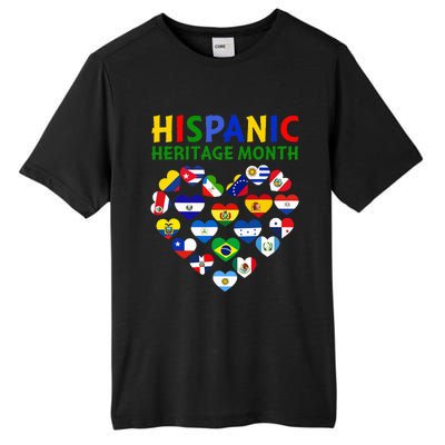 Happy National Hispanic Heritage Month All Countries Heart Tall Fusion ChromaSoft Performance T-Shirt