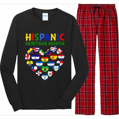 Happy National Hispanic Heritage Month All Countries Heart Long Sleeve Pajama Set