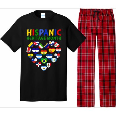 Happy National Hispanic Heritage Month All Countries Heart Pajama Set