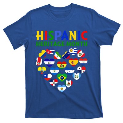 Happy National Hispanic Heritage Month All Countries Heart T-Shirt