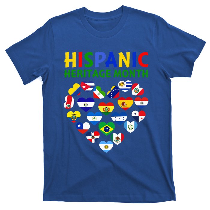 Happy National Hispanic Heritage Month All Countries Heart T-Shirt