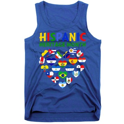 Happy National Hispanic Heritage Month All Countries Heart Tank Top