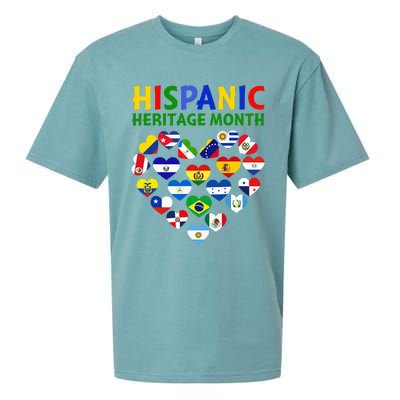 Happy National Hispanic Heritage Month All Countries Heart Sueded Cloud Jersey T-Shirt