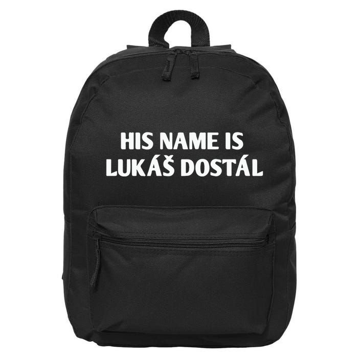 His Name Is Lukas Dostal 16 in Basic Backpack