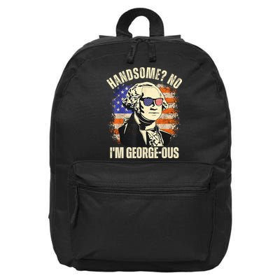 Handsome No Im Georgeous George Washington 4th Of July 1776 16 in Basic Backpack