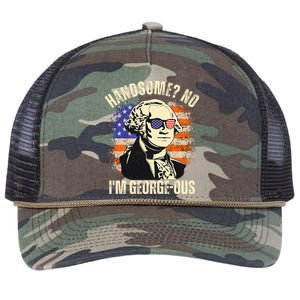 Handsome No IM Georgeous George Washington 4th Of July 1776 Retro Rope Trucker Hat Cap