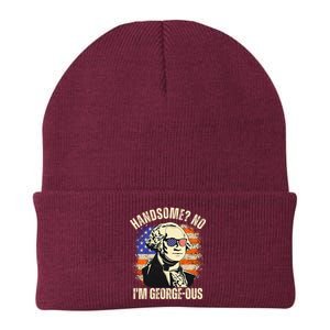 Handsome No IM Georgeous George Washington 4th Of July 1776 Knit Cap Winter Beanie