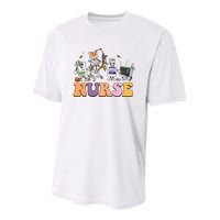 Halloween Nurse Icu Nicu Nurse Er Rn Picu Nursing Youth Performance Sprint T-Shirt