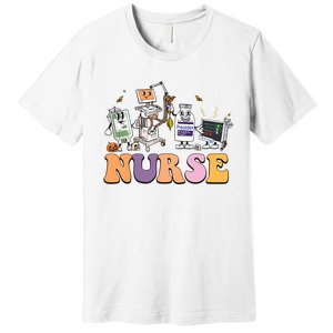 Halloween Nurse Icu Nicu Nurse Er Rn Picu Nursing Premium T-Shirt