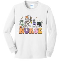 Halloween Nurse Icu Nicu Nurse Er Rn Picu Nursing Kids Long Sleeve Shirt