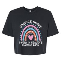 Hospice Nurse I Work In Heavens Waiting Room Nursing Day Bella+Canvas Jersey Crop Tee