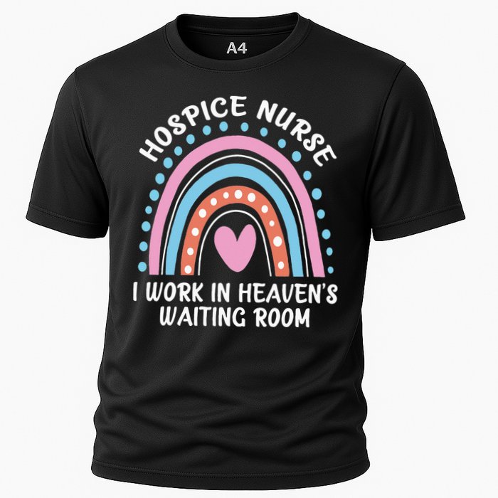 Hospice Nurse I Work In Heavens Waiting Room Nursing Day Cooling Performance Crew T-Shirt