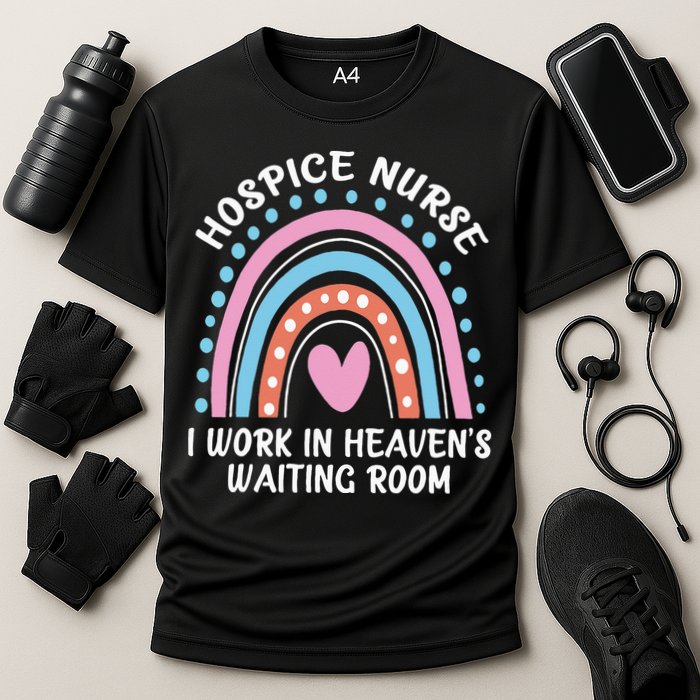 Hospice Nurse I Work In Heavens Waiting Room Nursing Day Cooling Performance Crew T-Shirt