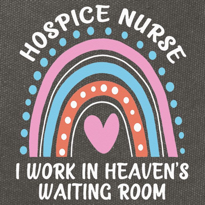 Hospice Nurse I Work In Heavens Waiting Room Nursing Day Cotton Canvas Backpack